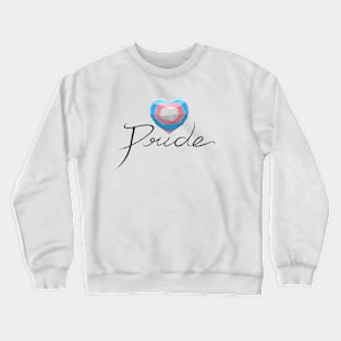 Transgender heart LGBTQ pride word in black Crewneck Sweatshirt